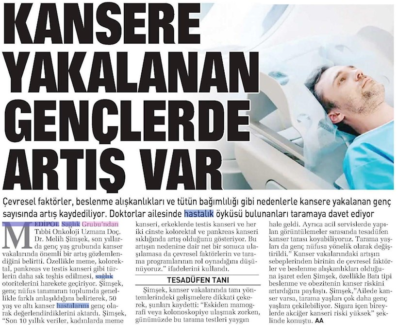 gençlerde kanser vakaları artıyor