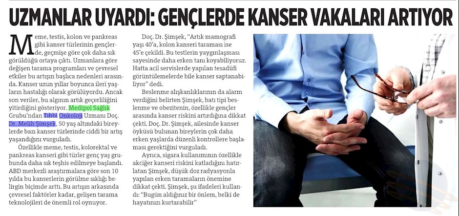 gençlerde kanser vakaları artıyor